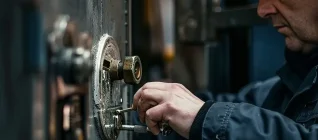 Der Schlosser vom Schlüsseldienst Velbert öffnet einen Safe