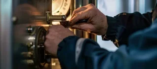 Der Schlosser vom Schlüsseldienst Velbert öffnet einen Safe