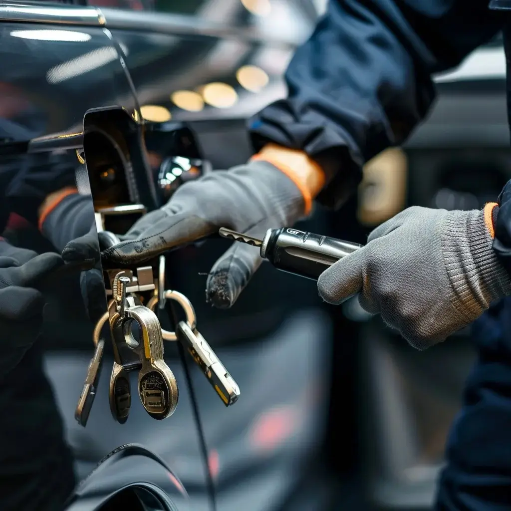 Der Schlosser vom Schlüsseldienst Velbert öffnet das Autoschloss